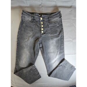 Pilcro‎ And The Letterpress-Anthropologie Black High-rise Slim Distressed Pants